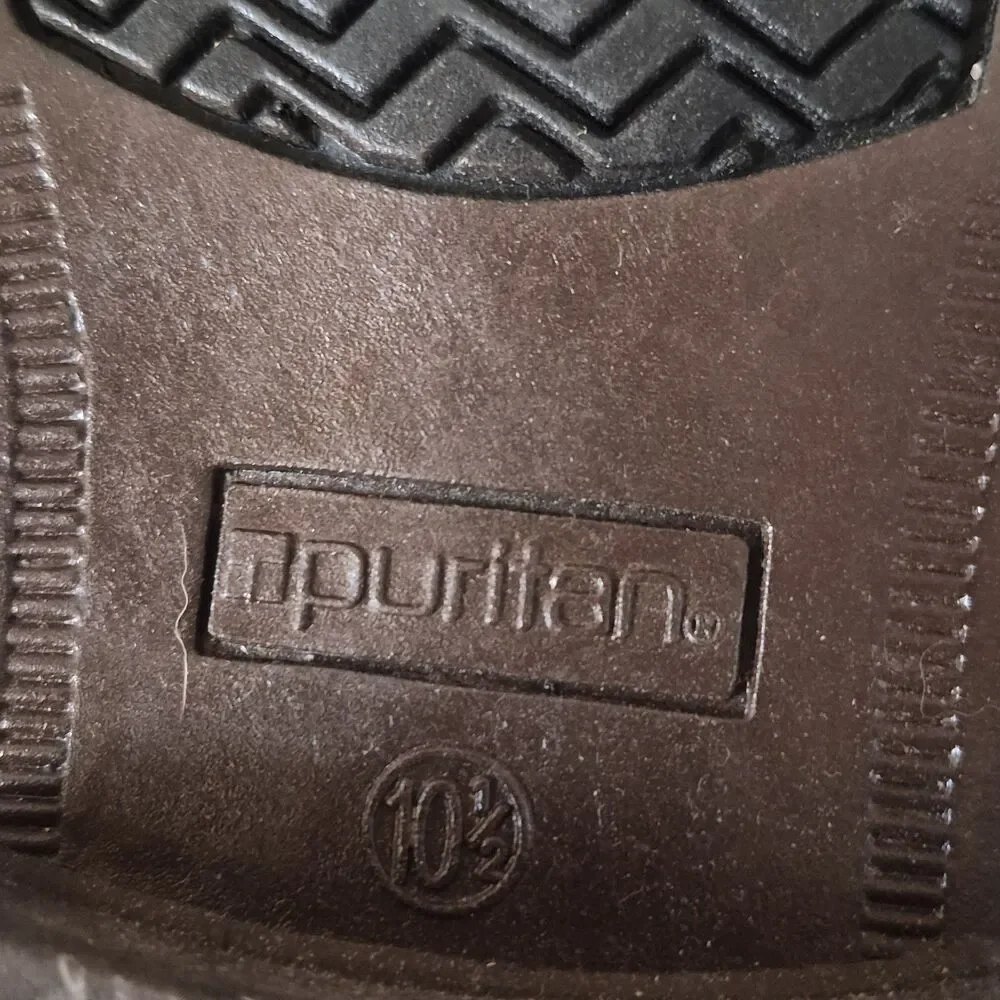 Mens Puritan Leather & Man made Size 10½ Dress Shoes Black - Picture 6 of 8